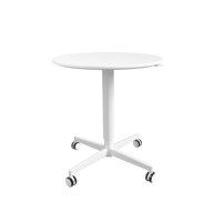 Table ronde réglable moderne OMNI, bureau surélevé pour lit, avec élévateur pneumatique, construction en alliage d'aluminium et bois, usage commercial
