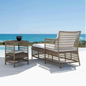 Sillas de Jardín, Sillón de Exterior, Ratán Marrón Tejido Antideslizante, Sillas de Ratán Elegantes, Poltrona para Cafetería y Bodega - Product Image 4