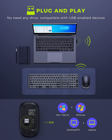 Clavier et souris sans fil rétroéclairés JOMAA, combo rechargeable 2.4G USB, clavier et souris sans fil illuminés, clavier pleine taille