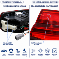 Conjunto de Luces Traseras LED para BMW Serie 3 F30 F31 F80, OE 63217312845 63217313055, Enchufar y Usar, Ajuste Directo, 320i 328i 335i