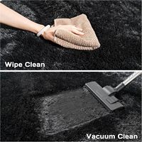 Tapis de jeu pour enfants, tapis rond noir super doux, tapis circulaire pour chambre d'enfant, tapis shaggy pour chambre de bébé, tapis en peluche moelleux
