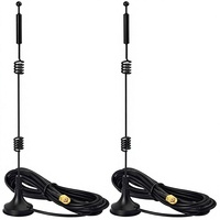 Antenne Bingfu double bande 2,4/5/5,8 GHz 9dBi à base magnétique MIMO RP-SMA mâle (lot de 2) pour routeurs Wi-Fi et caméras IP de sécurité