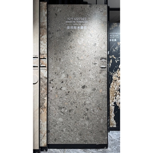Dalles en pierre frittée grand format 12 mm, aspect terrazzo, pour comptoirs de cuisine intérieurs, dalles en porcelaine frittée - Product Image 1