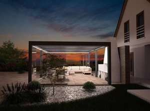 Pérgola de Aluminio <span class=keywords><strong>Sweet</strong></span> Home, Impermeable, Ecológica, Muebles Eléctricos para Exteriores, para <span class=keywords><strong>Terraza</strong></span>, Jardín, Bar, con LED - Product Image 4