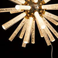 Lustre LED moderne à 24 lumières LT250003-16, luminaire suspendu ovale géométrique réglable, style Sputnik du milieu du siècle, Luckygoods Middle