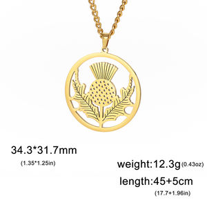Misthape collana <span class=keywords><strong>fiore</strong></span> di cardo scozzese donna <span class=keywords><strong>simbolo</strong></span> di amore ciondolo in acciaio inox gioielli regalo di San Valentino - Product Image 4