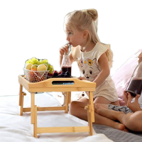 Table de service pliante multifonction personnalisée en bambou, plateau de lit surélevé pour repas sur les genoux, idéal pour chambre et pique-nique