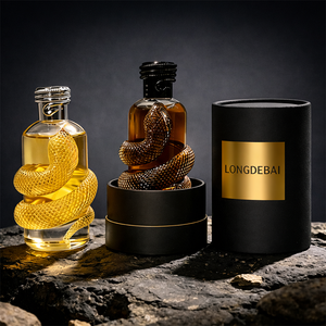 Nuovo Design: Flacone Spray in <span class=keywords><strong>Vetro</strong></span> Trasparente a Forma di Serpente, 100ml 150ml, con Tappo a Crimp e Scatola, per Profumo - Product Image 1