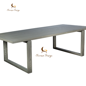 Mesa de Comedor Minimalista de Madera Gris con Patas Elegantes en Forma de U y Superficie Mate Uniforme, Muebles Modernos para el Hogar, Selección del Editor - Product Image 4