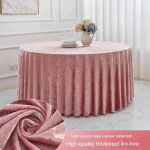 Mantel de Terciopelo Personalizable Rosa para Bodas, Venta al por Mayor, Duradero, Multicolor, Lavado, Redondo, para Fiestas, Hoteles - Product Image 1