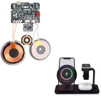 Support de charge sans fil rapide 3-en-1, station de charge sans fil 3-en-1 avec protection OTP et OVP