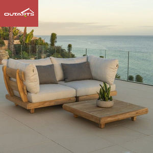 خشب الساج الحديث المقاوم للماء مع وسادادات غرفة المعيشة بفندق فناء مقطعي على شكل حرف L - Product Image 5