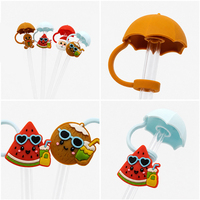 Capuchon de paille en silicone de qualité alimentaire personnalisé, protège-poussière, manchon de protection pour gobelet de 40 oz, paille de 10 mm, réutilisable, anti-fuite, motif dessin animé mignon