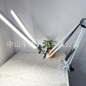 LED Long Arm Desk <b>Lamp</b> Double Head USB Powered Touch Control Metal Shade Reading <b>Study</b> Light - Product Image 2