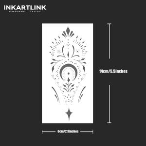 Autocollant de <span class=keywords><strong>tatouage</strong></span> semi-permanent réaliste <span class=keywords><strong>Mandala</strong></span> Lune Géométrique, longue durée 2 semaines (15 jours), art corporel pour femmes, <span class=keywords><strong>bras</strong></span>, vente en gros - Product Image 4