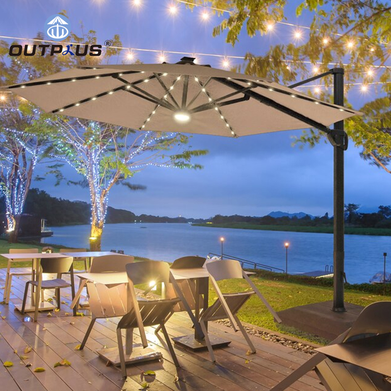 PUplion Garden Sunshade Cantilever Led Umbrella