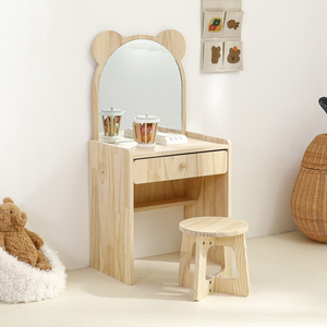 Bộ bàn trang điểm trẻ em phong cách Instagram Hàn Quốc đang thịnh hành - Bàn trang điểm nhỏ gọn tối giản dành cho bé gái - Product Image 1