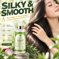 Sampo Keratin Rosemary Ekstrak Tumbuhan Alami Membersihkan Dengan Lembut Menutrisi Melembutkan Rambut Mengatasi Rambut Kusut OEM Label Pribadi