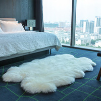 Tapis et carpettes en peau de mouton véritable, décoration intérieure, tapis de salon, grands tapis doux et moelleux en peau de mouton pour chambre à coucher