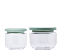 Pot en plastique transparent PET à large ouverture en forme de T de 250 ml (8 oz) pour poudre corporelle, conteneur pour soins de la peau, bouteille de rangement cosmétique