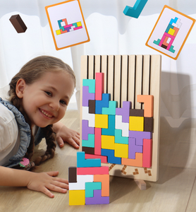 Puzzle 3D in Legno Jegreat di Alta Qualità, <span class=keywords><strong>Gioco</strong></span> Tangram Educativo, Colori Misti, 10 Immagini, per Bambini dai 14 Anni, 50 Pezzi - Product Image 5