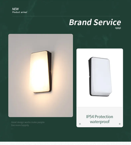 Lámpara <span class=keywords><strong>LED</strong></span> resistente al agua para exteriores, <span class=keywords><strong>aplique</strong></span> decorativo de pared negro para vestíbulo y jardín - Product Image 2