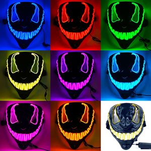Masque de <span class=keywords><strong>Venom</strong></span> d'Halloween en plastique avec lumière LED rechargeable et fil EL pour costume de mascarade, cosplay et fête - Product Image 2