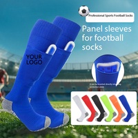 Chaussettes de football longues pour hommes, garçons et jeunes, avec protection de tibia intégrée, antidérapantes, au-dessus du genou, pour entraînement professionnel