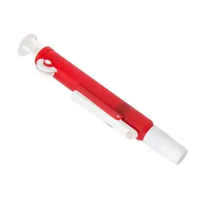 Dispenser pipet merah Manual plastik, laboratorium 2ml 5ml 10ml pompa pipet 25ml
