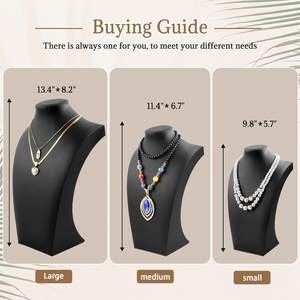 Custom PU Leather Jewelry Displays Stand Series Luxury Jewelry Mannequin Display for Pendant <b>Necklace</b> - Product Image 4