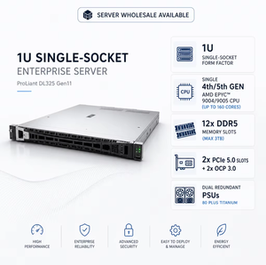 เซิร์ฟเวอร์แบบแร็ค 1U รุ่น ProLiant DL325 Gen11 รองรับซีพียู AMD EPYC รุ่นที่ 4 และ 5  12 DDR5 PCIe 5.0 คอมพิวเตอร์พร้อมใช้งาน - Product Image 1