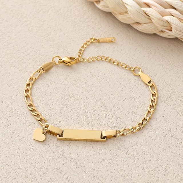 Cenda PVD 18K Gold Stainless Steel Chain Bracelet for Women Men Anniversary Waterproof Anti Tarnish Bulk Wholesale Jewelry