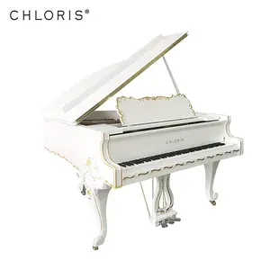 לבן גרנד פסנתר עם עתיק עיצוב גילוף SG186BW מוסיקה מקלדת מכשיר
