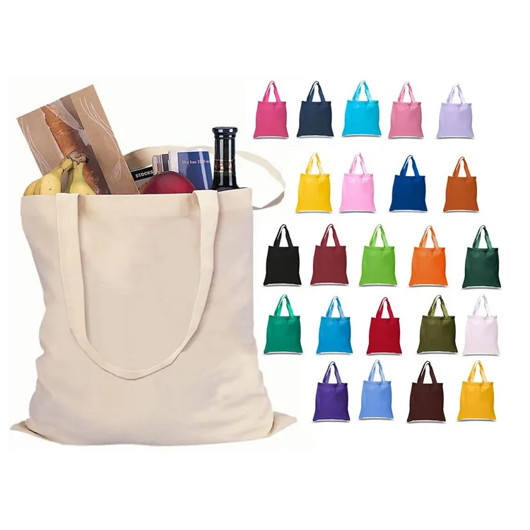 Wholesale Eco friendly Plain Blank Custom Print Shopping cotton canvas tote bag fabric bag