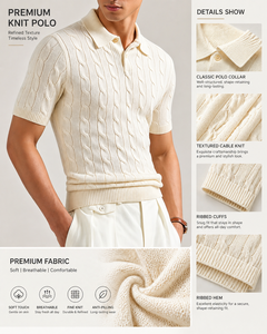 <span class=keywords><strong>Polo</strong></span> de golf classique tricoté sur mesure pour <span class=keywords><strong>homme</strong></span> OEM, <span class=keywords><strong>polo</strong></span> décontracté à manches courtes avec boutons, design crochet, collection printemps-été - Product Image 3
