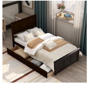 Cama con Cajones, Estructura de Cama de Plataforma de Madera con Cabecera y Piecera, Cama Capitán de Madera para Niños, Niñas, Adolescentes, Color Espresso - Product Image 6