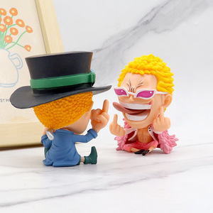 Modello di personaggio in PVC caldo carino Anime un pezzo Luffy Zoro Sanji collezione Action Figure ornamento per auto - Product Image 5