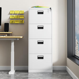 Prix de gros des armoires sur pied en métal blanc pour le classement des dossiers Armoire de rangement en acier à 4 tiroirs - Product Image 1