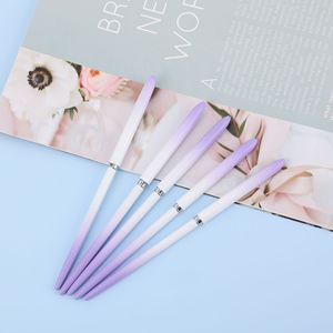 Pinceau liner ultra-fin pour nail art, manche métallique dégradé violet et blanc, en nylon, pour dessiner des grilles - Product Image 1