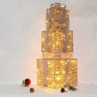 Meilleure vente boîte cadeau de noël lumières blanc chaud lampe étanche boîte cadeau modifier artisanat décoration de noël ornement mignon