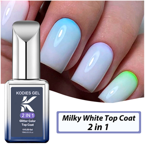 KODIES Vernis à Ongles Gel Blanc Laiteux <span class=keywords><strong>2</strong></span>-en-<span class=keywords><strong>1</strong></span> Résistant aux Rayures Finition Gel UV Personnalisable Logo Label Milk Topcoat avec <span class=keywords><strong>Base</strong></span> <span class=keywords><strong>Coat</strong></span> - Product Image 2