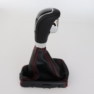 Ford Mondeo Gear <b>Shift</b> <b>Knob</b> Cover Black Leather Red Stitching Universal Fit - Product Image 4