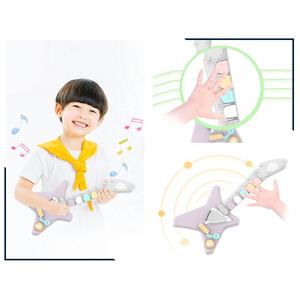 תינוק צעצוע כלי נגינה מיני חשמלי גיטרה צעצוע בס עם מתכוונן נפח מוסיקה והאור עבור פעוט מוקדם חינוכיים - Product Image 4