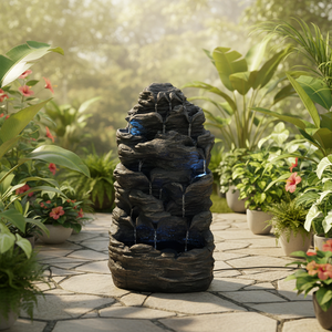 <span class=keywords><strong>Fontaine</strong></span> <span class=keywords><strong>d</strong></span>'<span class=keywords><strong>eau</strong></span> en forme de tour de roche avec lumières LED, cascade relaxante pour l'intérieur et l'extérieur, <span class=keywords><strong>d</strong></span>écoration pour la maison et le jardin - Product Image 4