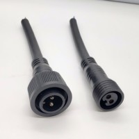 Harga kompetitif IP65 perlindungan tahan air 2pin steker laki-laki perempuan dengan 2*1,5 mm2 kabel karet untuk lampu LED