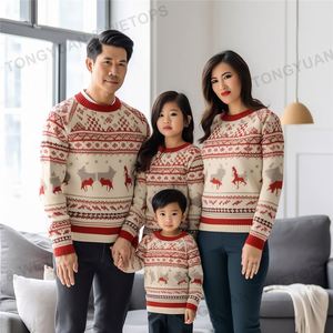 <span class=keywords><strong>Pull</strong></span> personnalisé en coton éponge tricoté papa <span class=keywords><strong>maman</strong></span> et moi vêtements de famille correspondant coupe décontractée tricoté vacances fête <span class=keywords><strong>pull</strong></span> de noël - Product Image 3