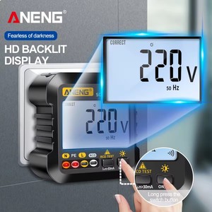 เครื่องตรวจจับปลั๊กไฟฟ้า ANENG AC10 ตรวจสอบขั้วปลั๊ก ตรวจสอบเฟส ตรวจจับเฟส ปลั๊ก US/EU มัลติมิเตอร์แบบดิจิตอล เครื่องทดสอบซ็อกเก็ต - Product Image 5