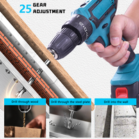 Perceuse à percussion et tournevis électrique 21V au lithium-ion, multifonctionnelle rechargeable pour le bricolage domestique