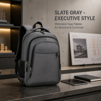 Sac à dos d'affaires unisexe personnalisé pour ordinateur portable, fermeture éclair, résistant à l'eau, Oxford léger, multi-poches, sac à dos de voyage grande capacité
