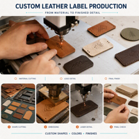 Étiquette de réparation en cuir PU véritable avec logo de marque gravé au laser et gaufré, patch en cuir thermocollant pour jeans et vêtements